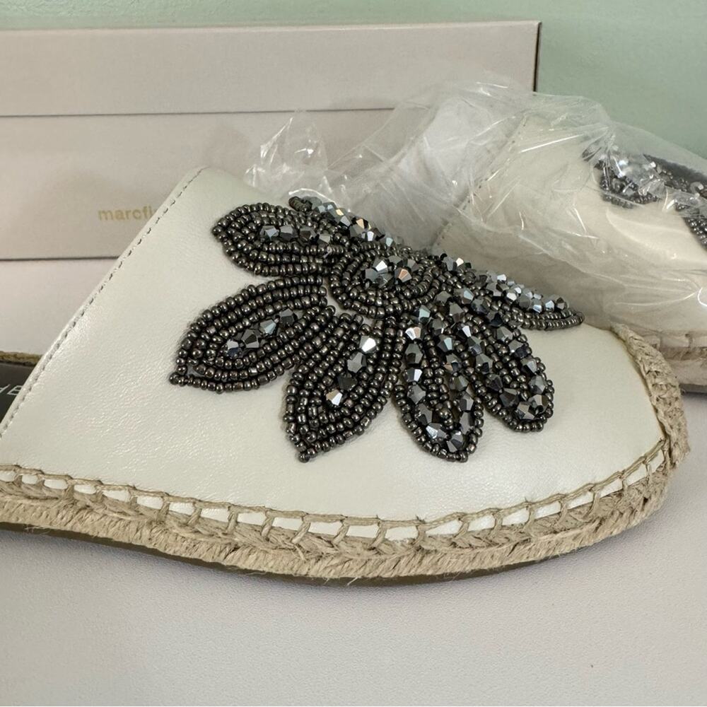 Marc Fisher Women's Slip On Espadrille Leather Beaded Rope Loafers Size 5.5 NIB - Picture 4 of 13